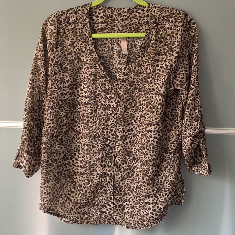 Cheetah print mesh shirt size S